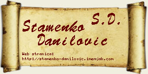 Stamenko Danilović vizit kartica